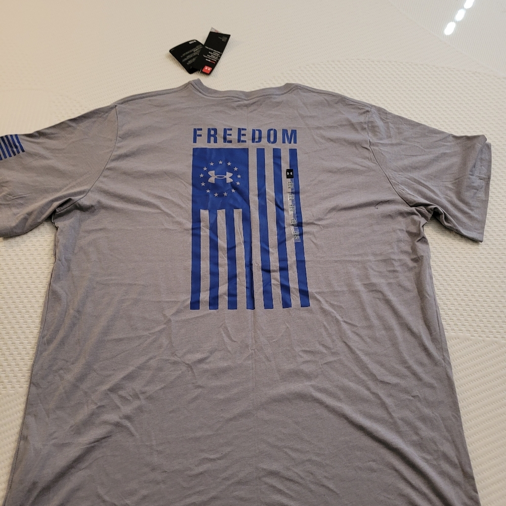 Under Armour Freedom Tech Tee 3XL Gray/Blue